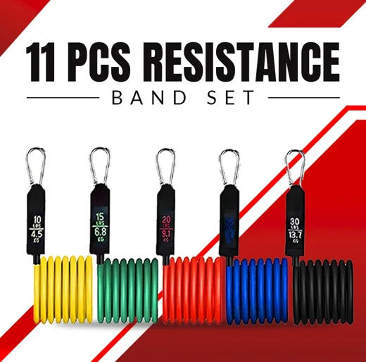 Professional Level 11 Pcs Resistance Band Set