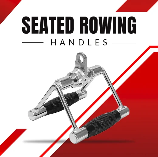 Solid Steel Upgraded Non Slip Handle and 360 Degree Pro Grip Seated Row