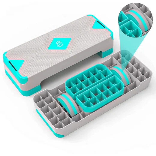 2-in-1 Adjustable Aerobic Step Platform Fitness Exercise Stepper