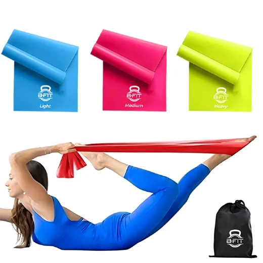 Exercise Rubber Stretch Resistance Bands Set of 3 -Men & Women Home