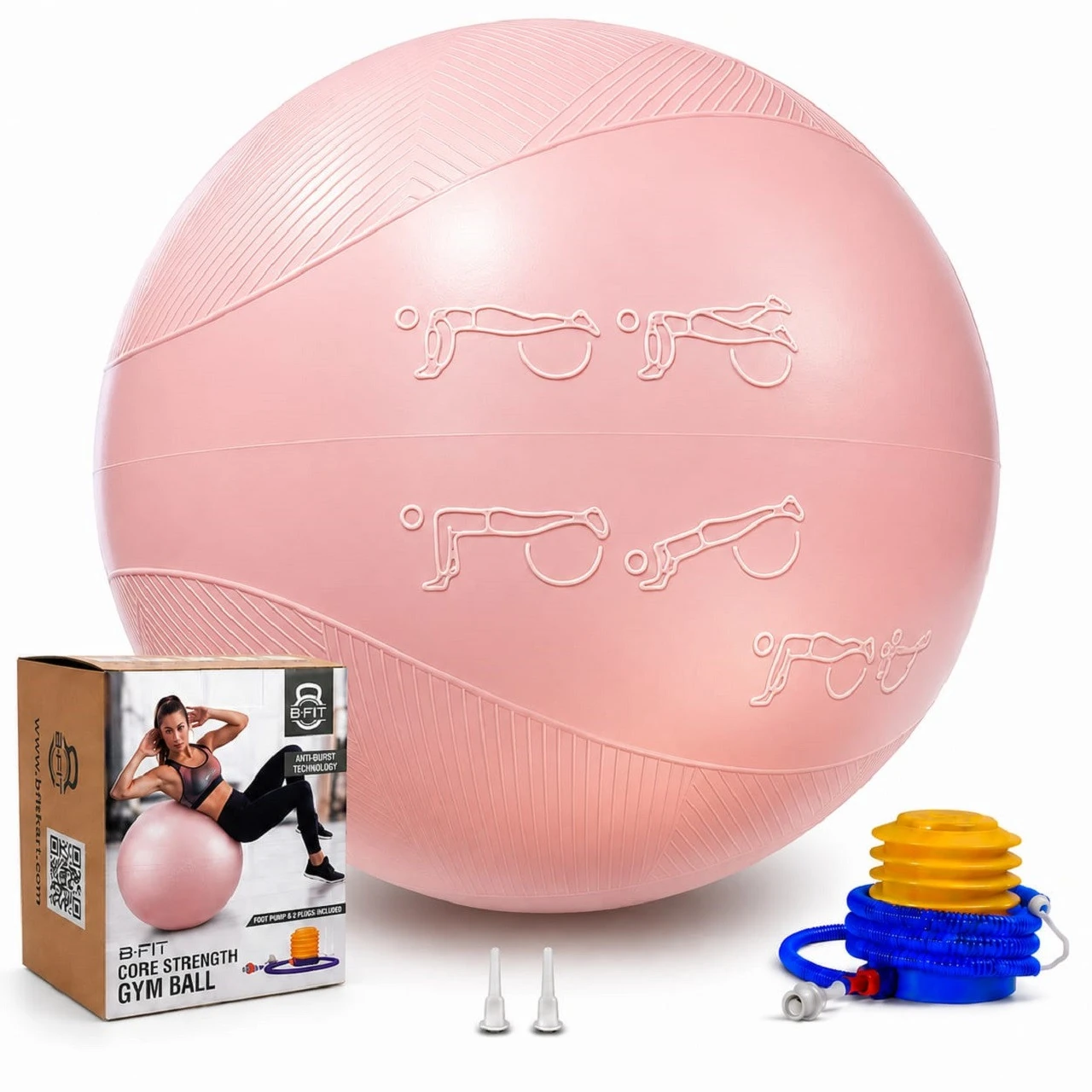 Exercise Printed Heavy Duty Peach Textured Commercial Gym Ball 65-75 Cm — product image 1
