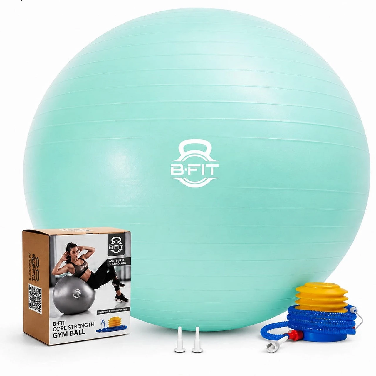 Exercise Printed Heavy Duty Teal Commercial Gym Ball 65-95 Cm — product image 1