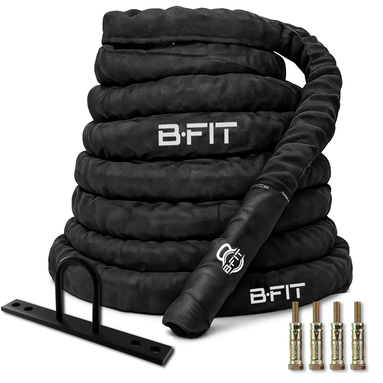 Battle Rope With Sleeves Length 30 Feet & 1.5 Thick with Anchor — product image 1