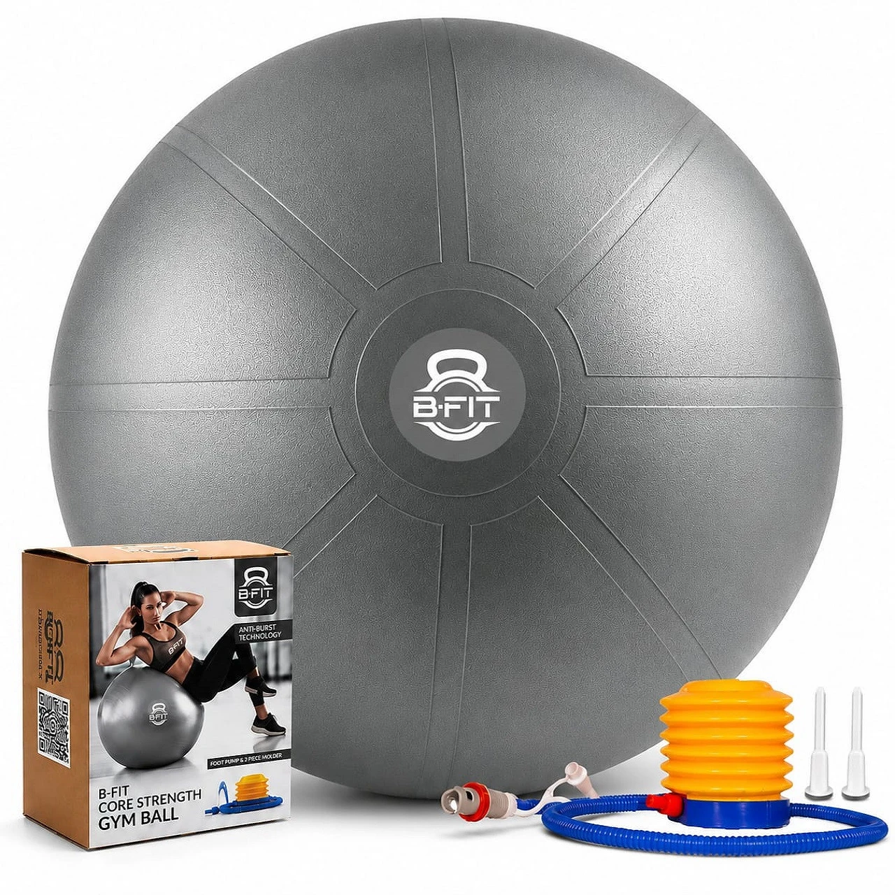 Heavy Duty Dark Grey Heavy Commercial Gym Ball 65-95 Cm. - Non-Slip — product image 1